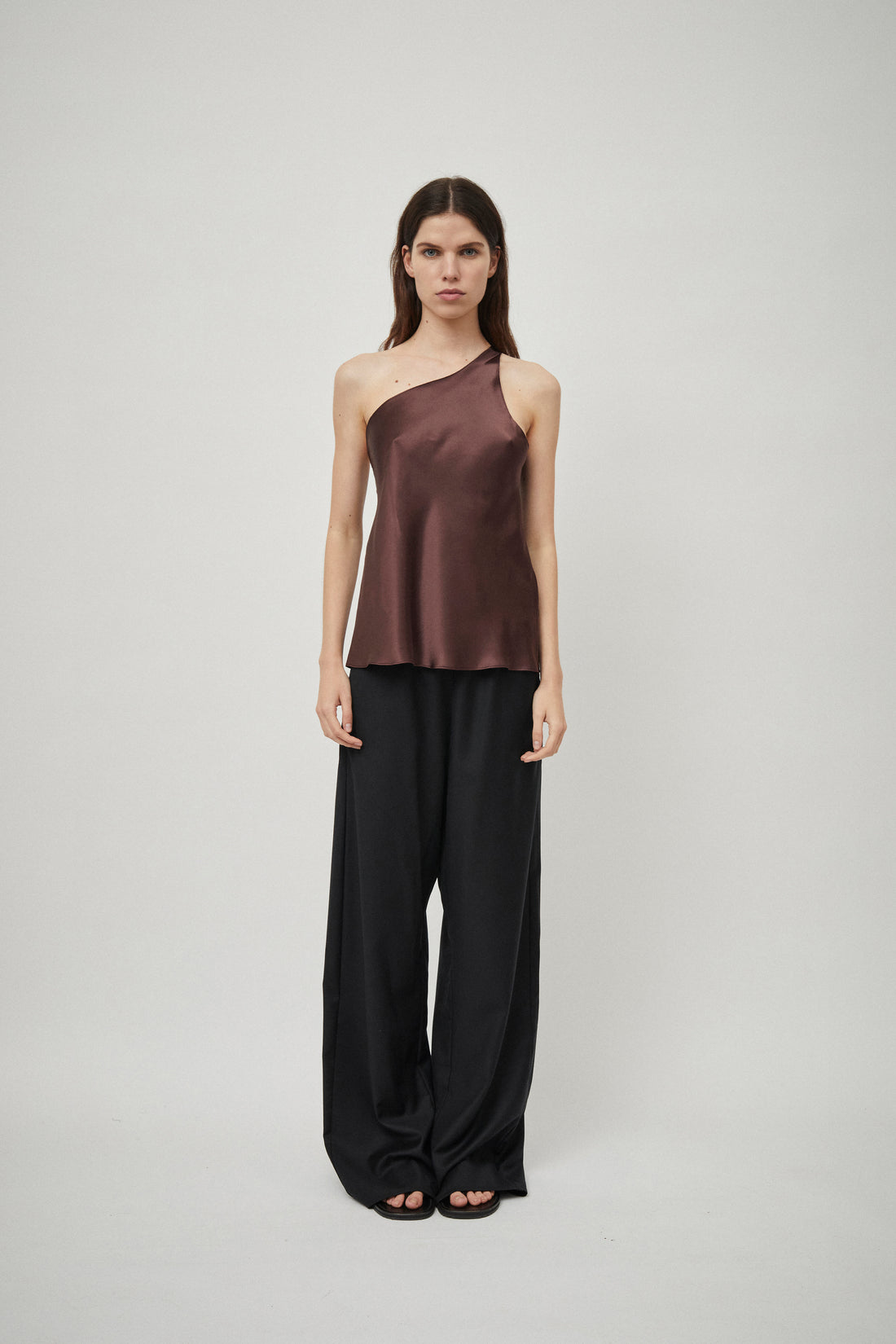 Silk Satin One Shoulder Tank