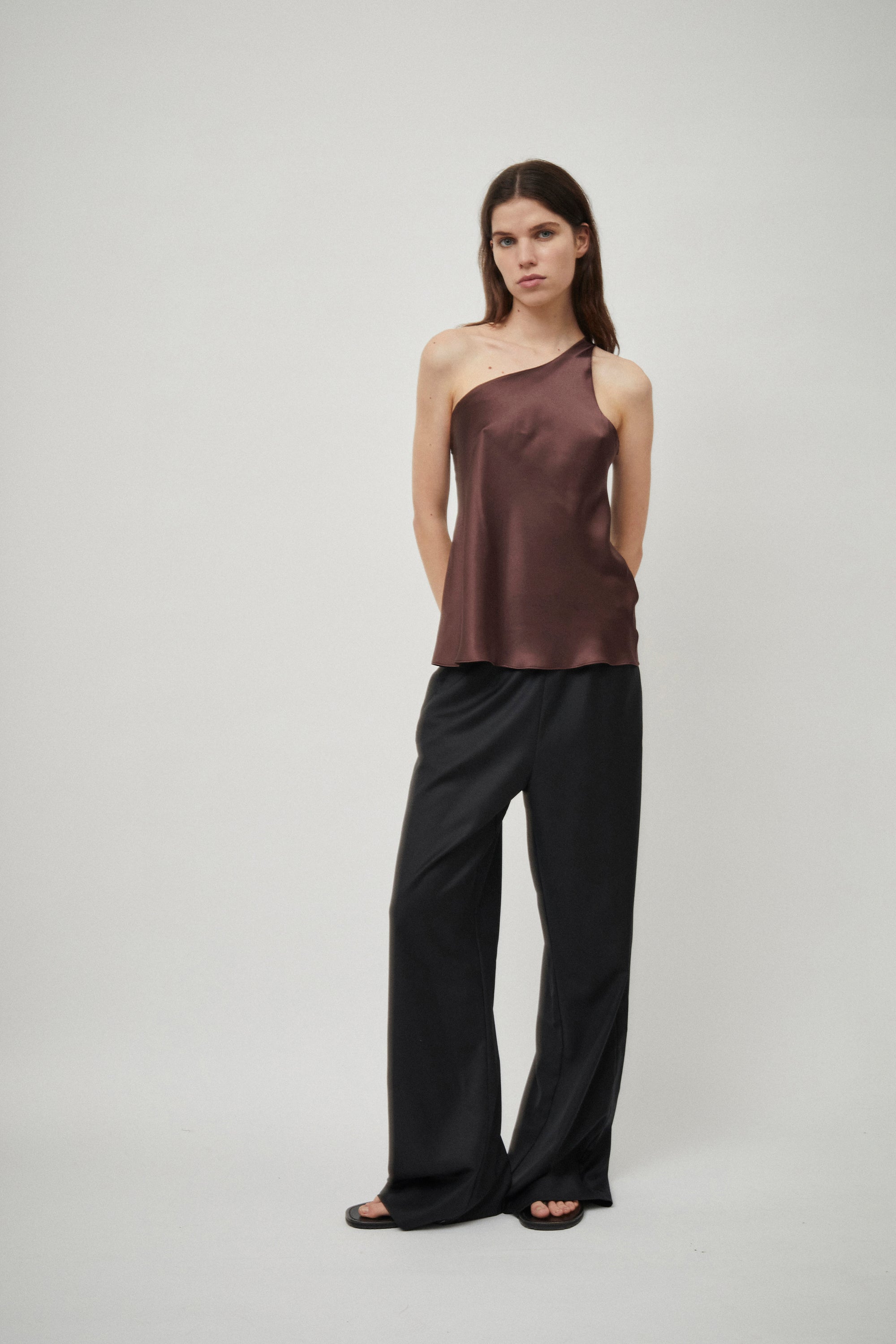 Silk Satin One Shoulder Tank