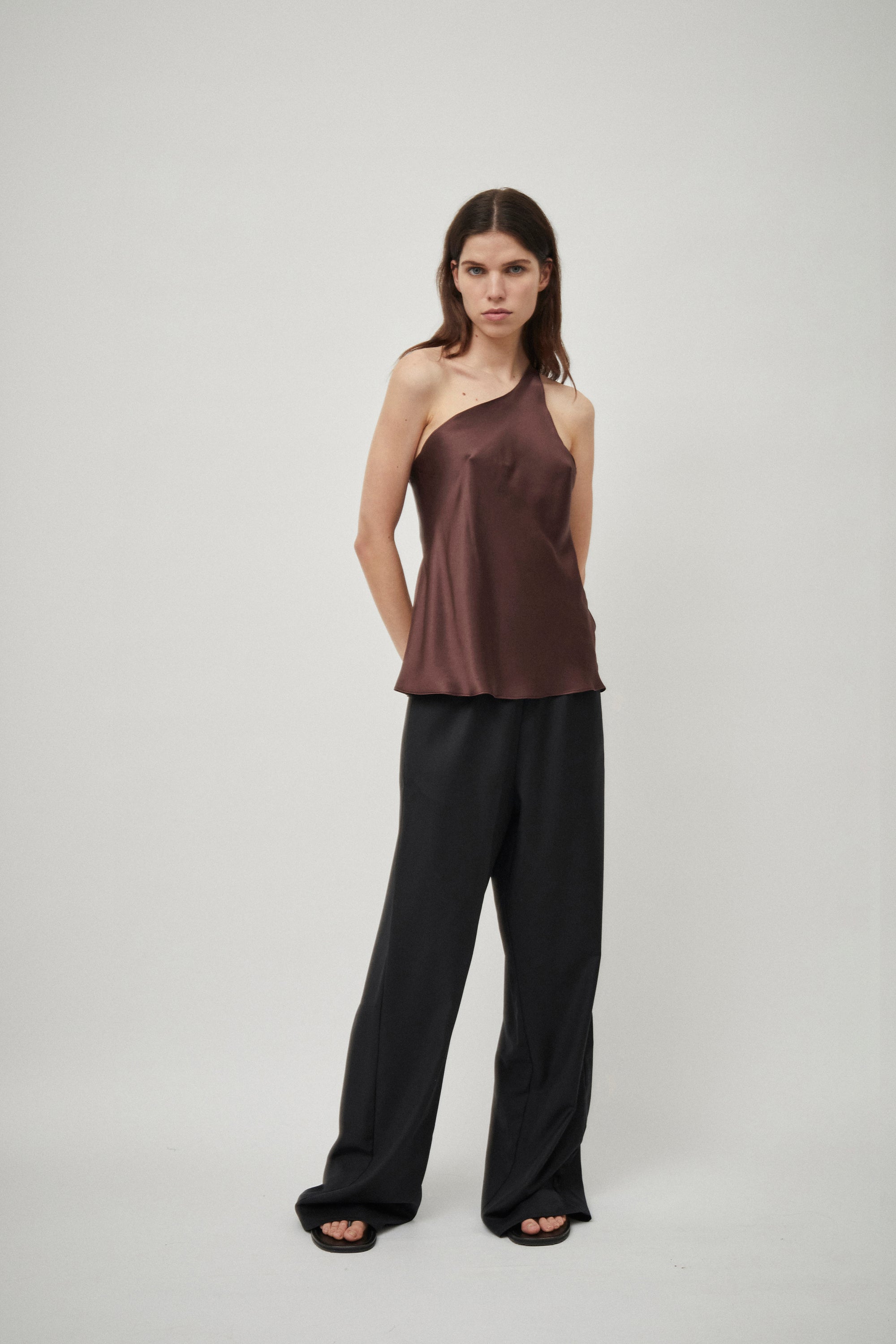 Silk Satin One Shoulder Tank