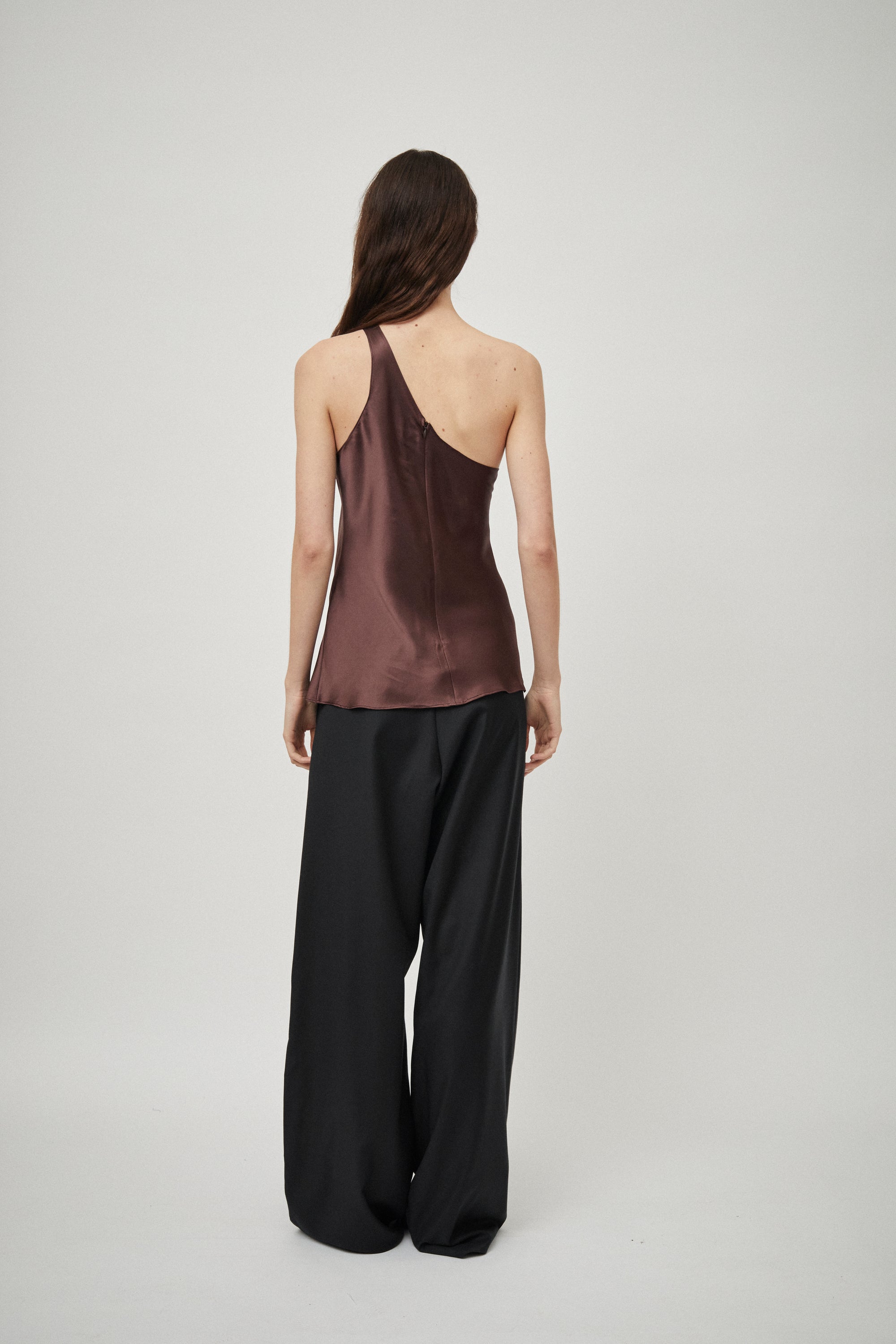 Silk Satin One Shoulder Tank