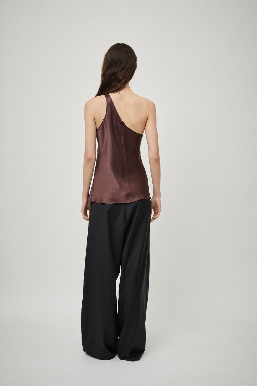 Silk Satin One Shoulder Tank