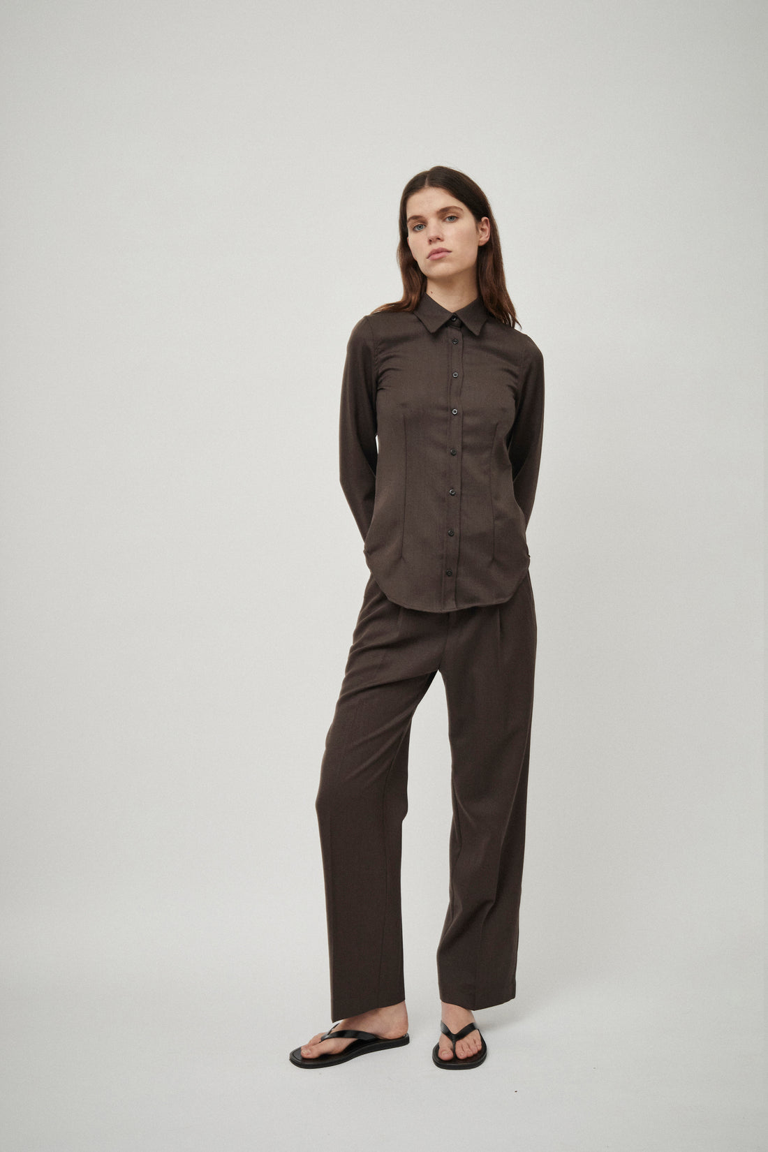 Wool Dart Detail Shirt