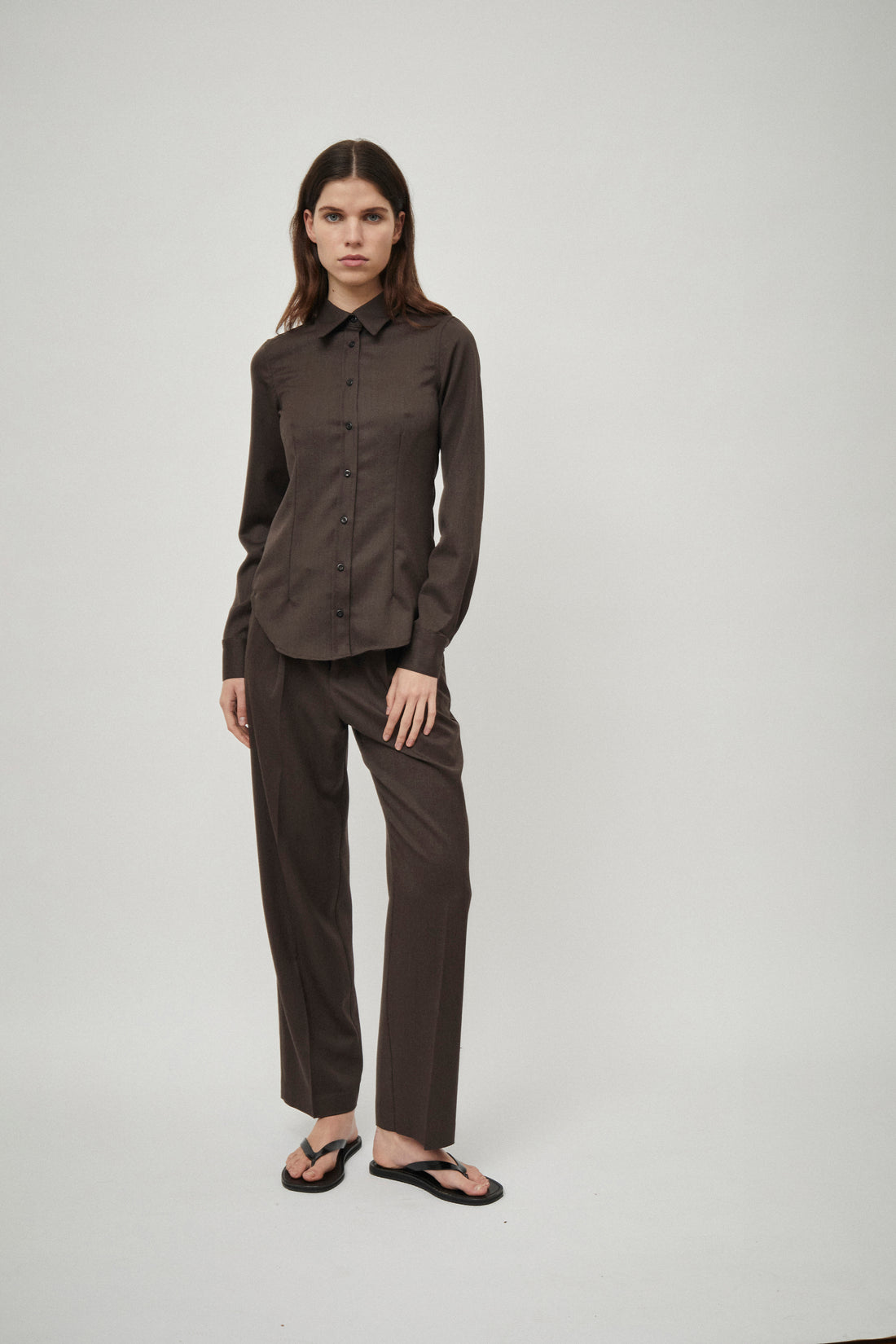 Wool Dart Detail Shirt