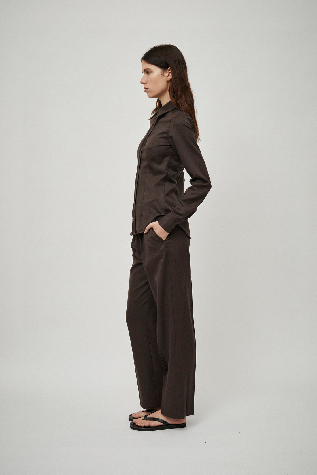 Wool Dart Detail Shirt