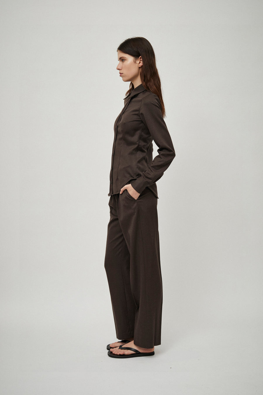 Wool Dart Detail Shirt