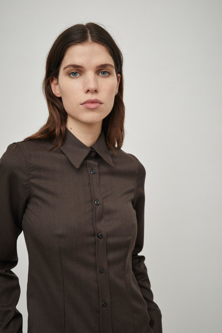 Wool Dart Detail Shirt