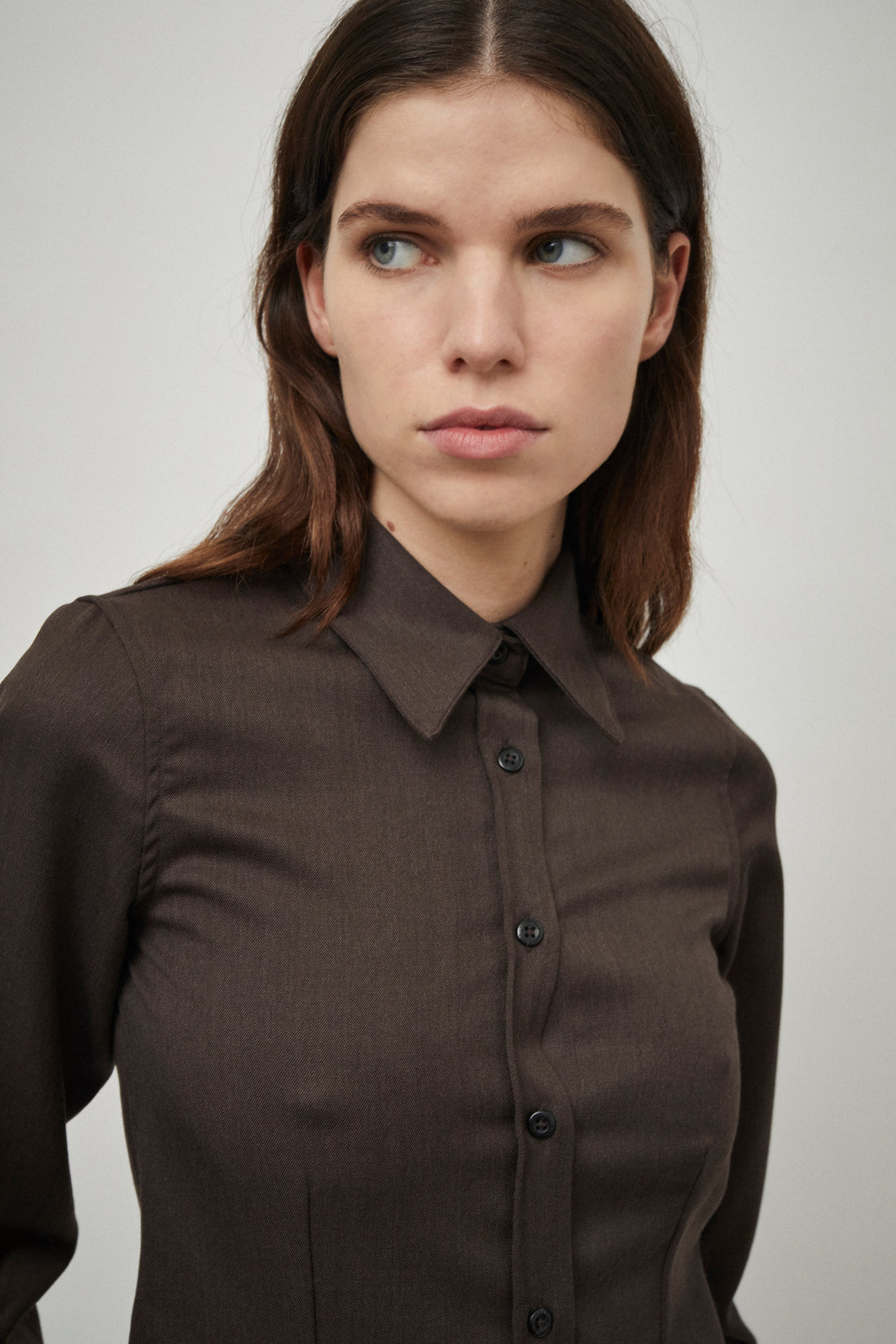 Wool Dart Detail Shirt