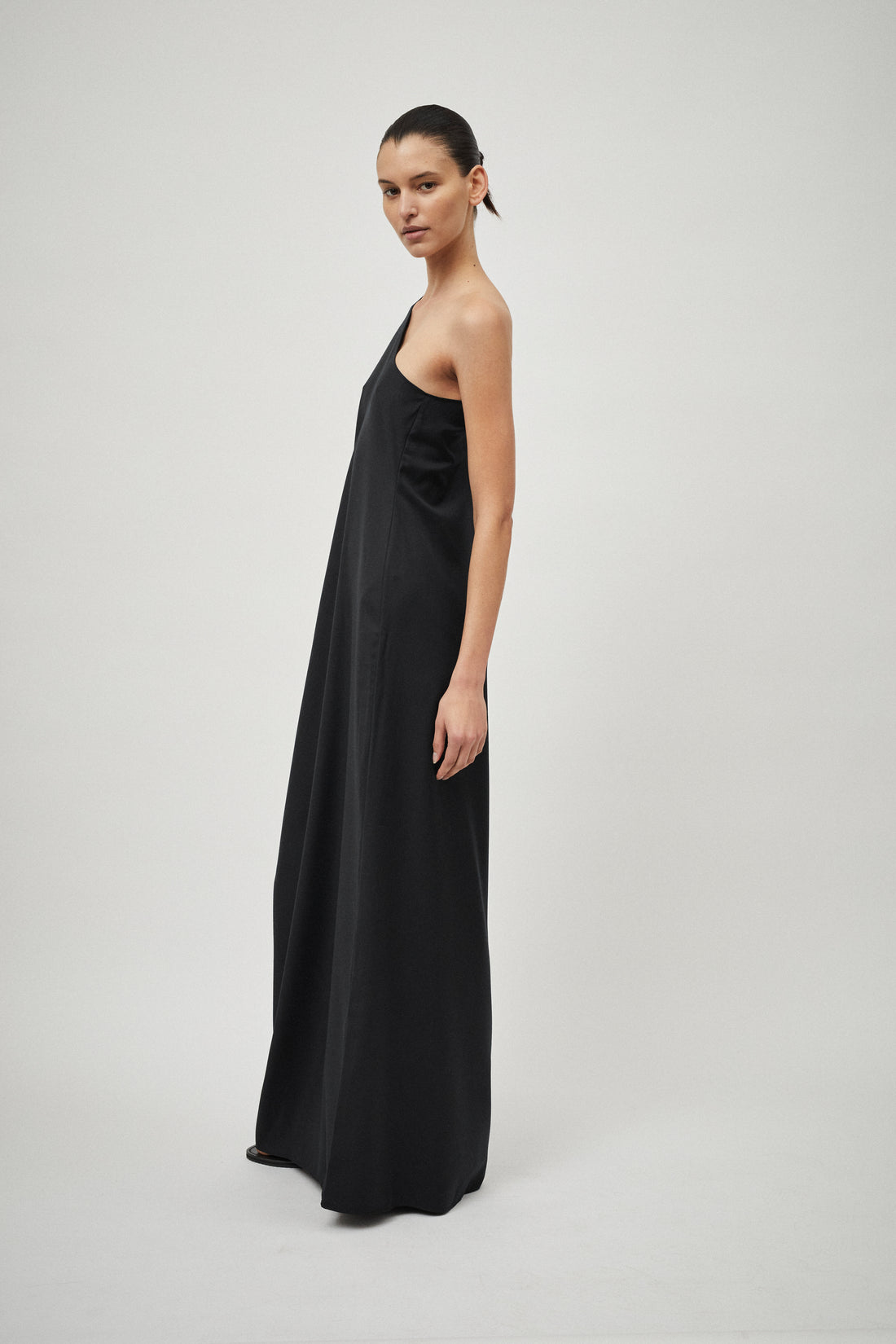 One Shoulder Gown Wool