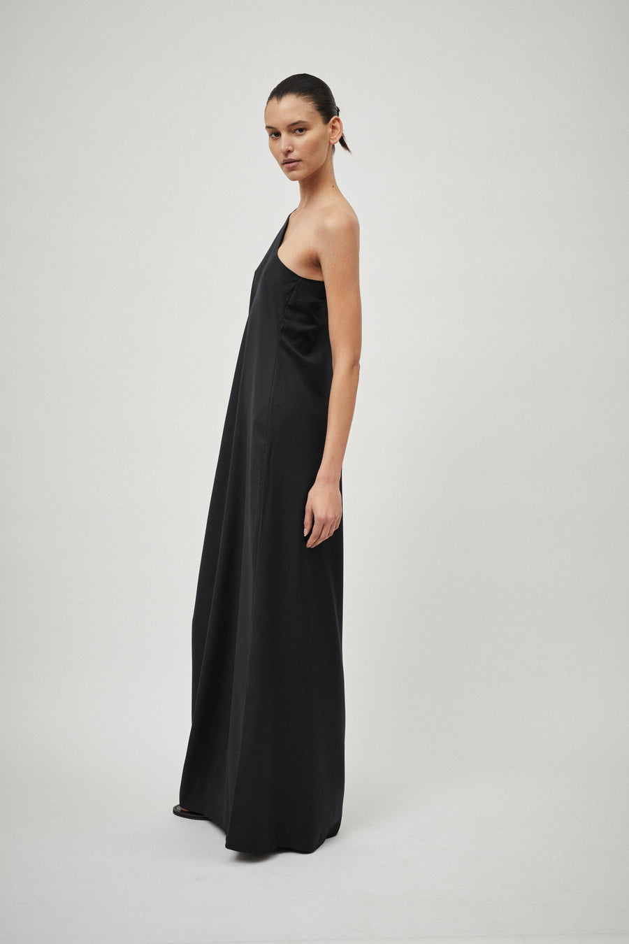One Shoulder Gown Wool