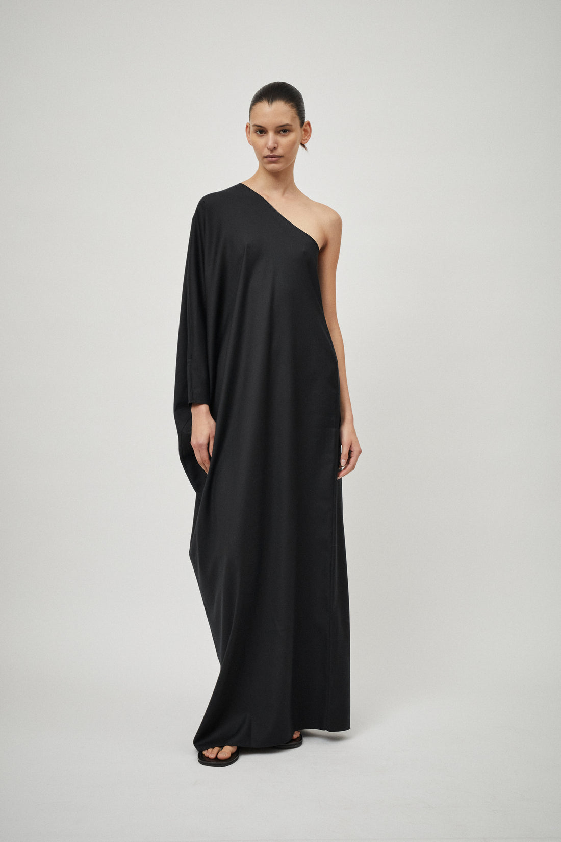 One Shoulder Gown Wool