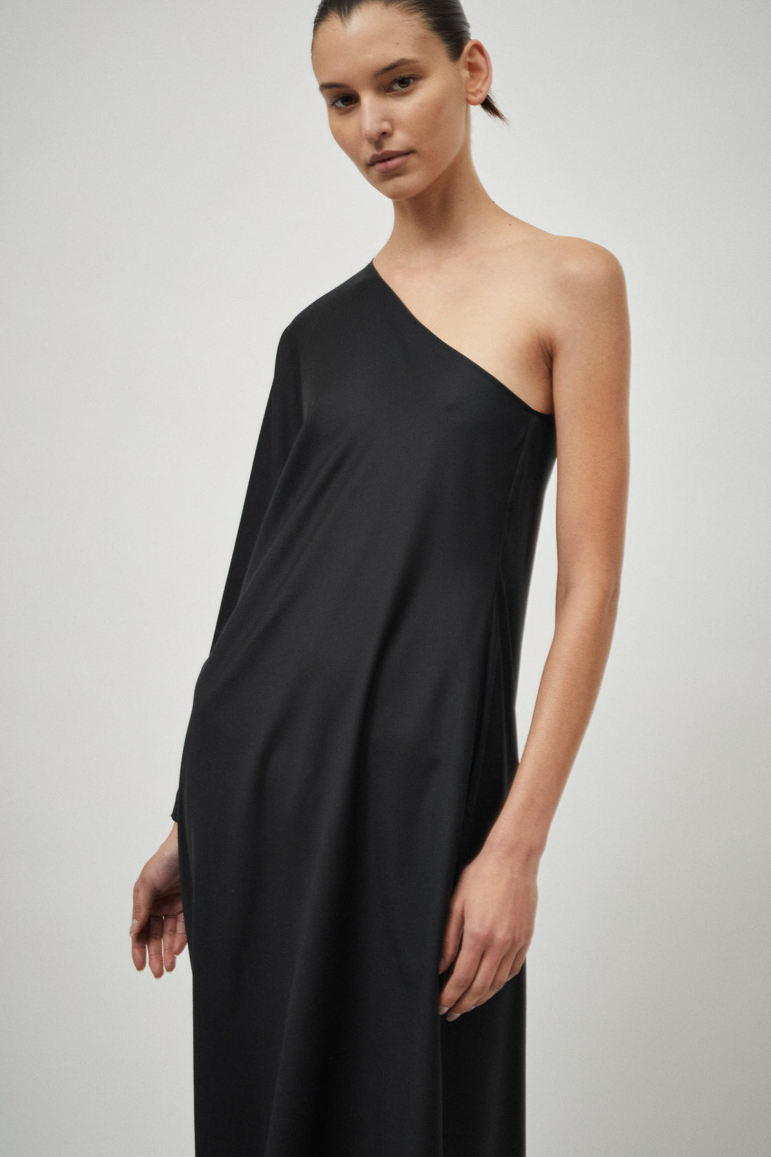 One Shoulder Gown Wool