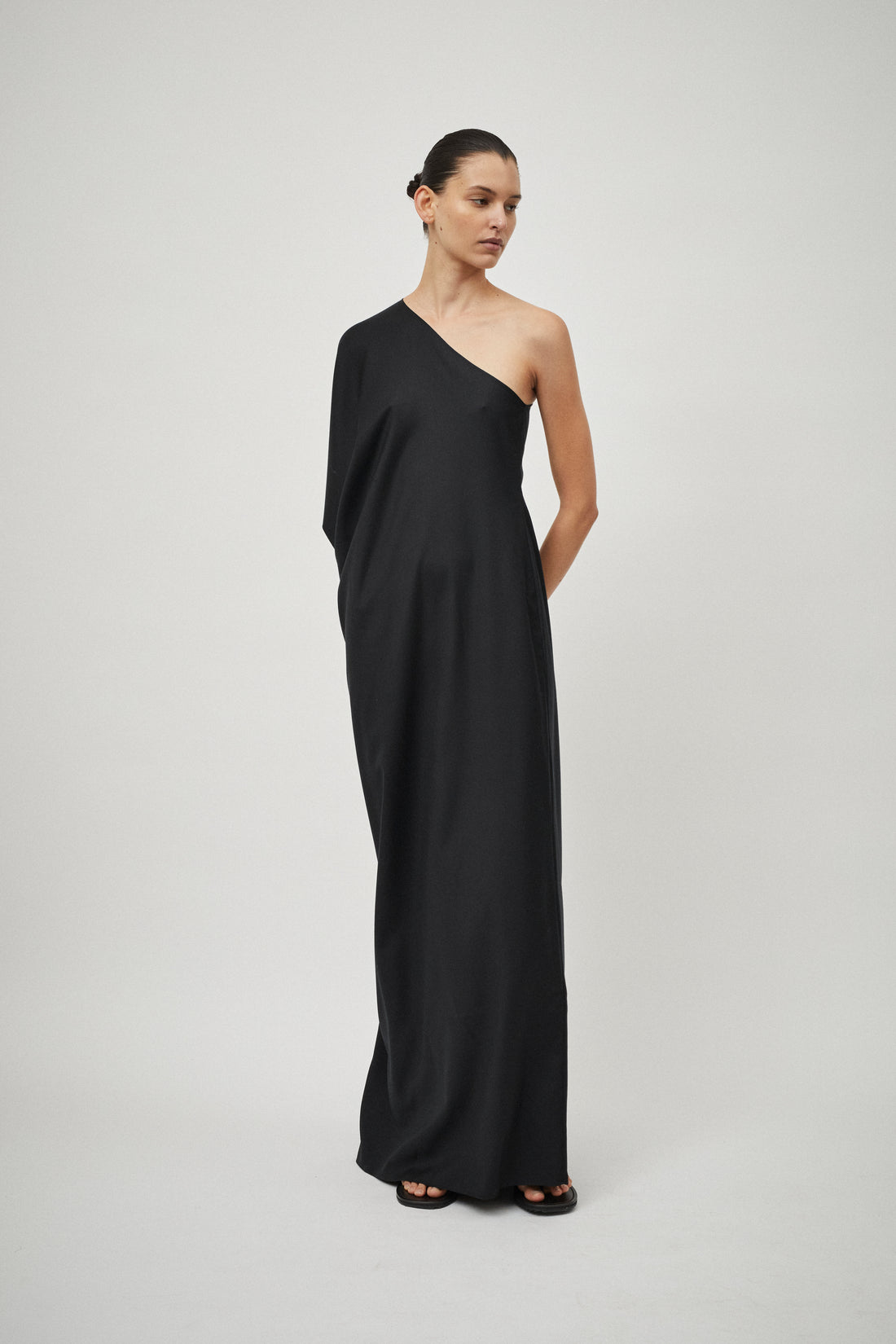 One Shoulder Gown Wool