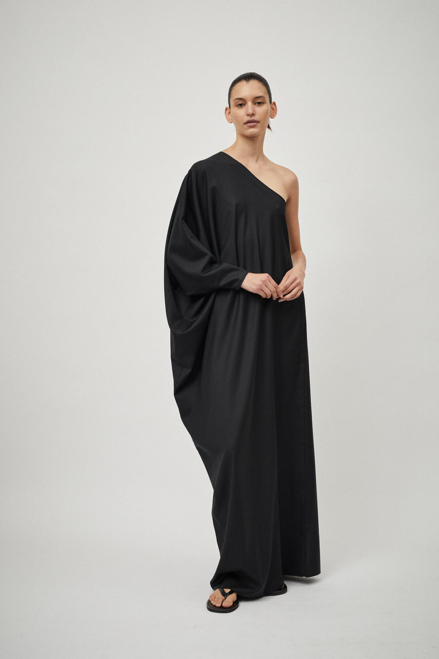 One Shoulder Gown Wool