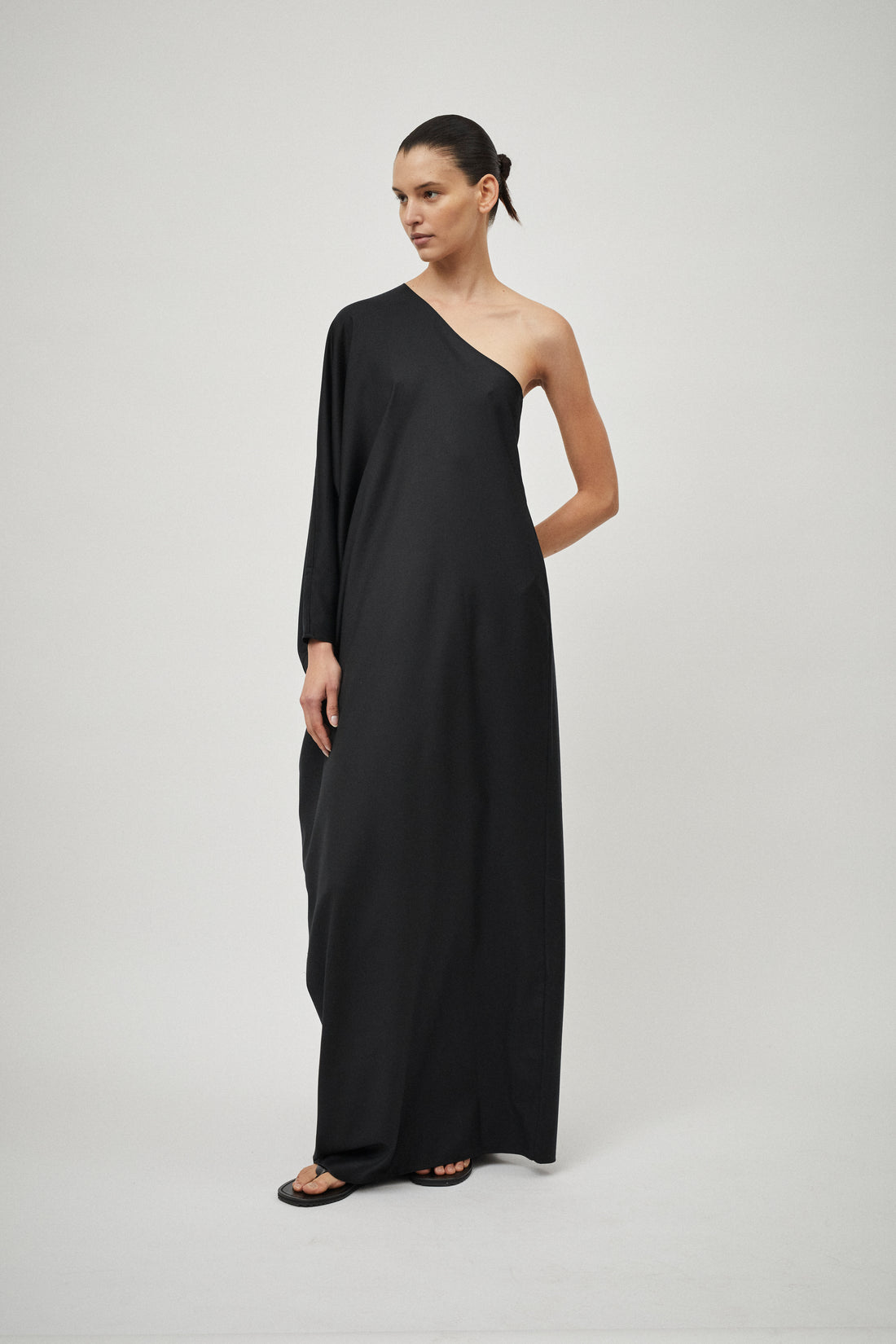 One Shoulder Gown Wool