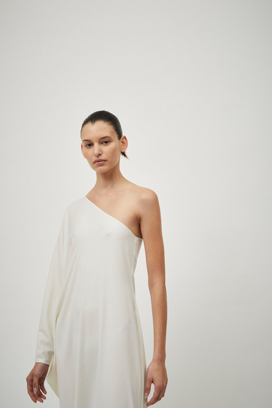 One Shoulder Gown Wool