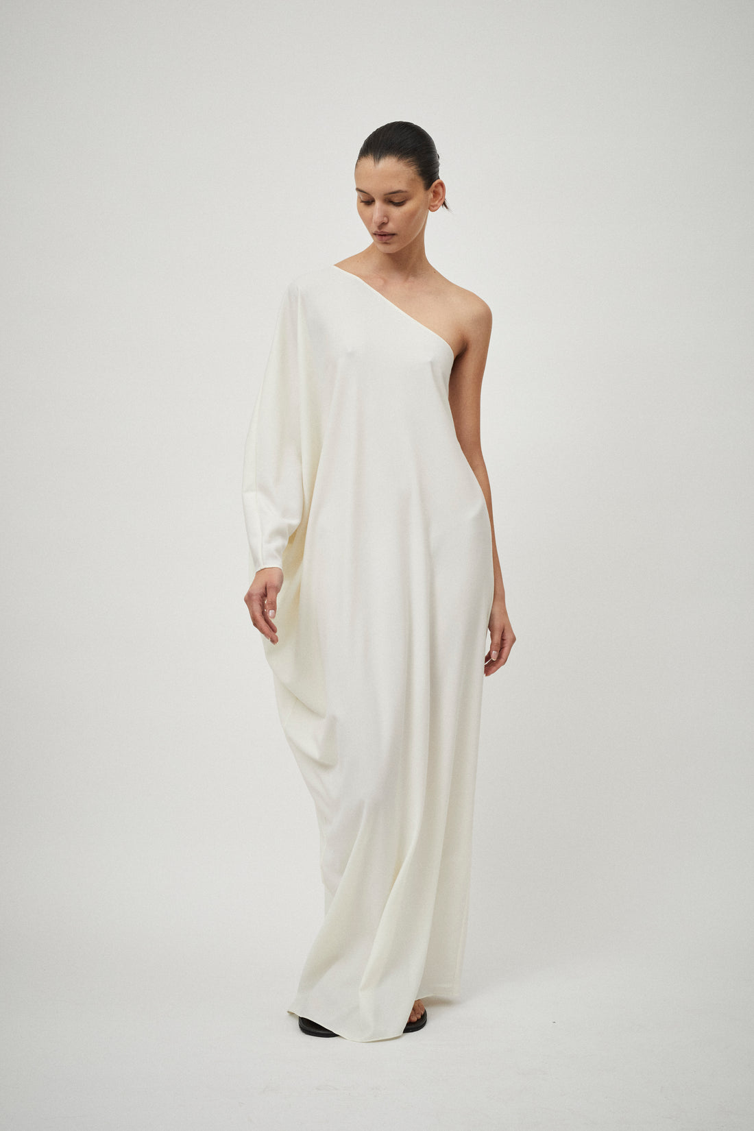 One Shoulder Gown Wool
