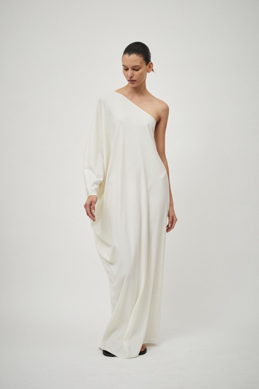 One Shoulder Gown Wool