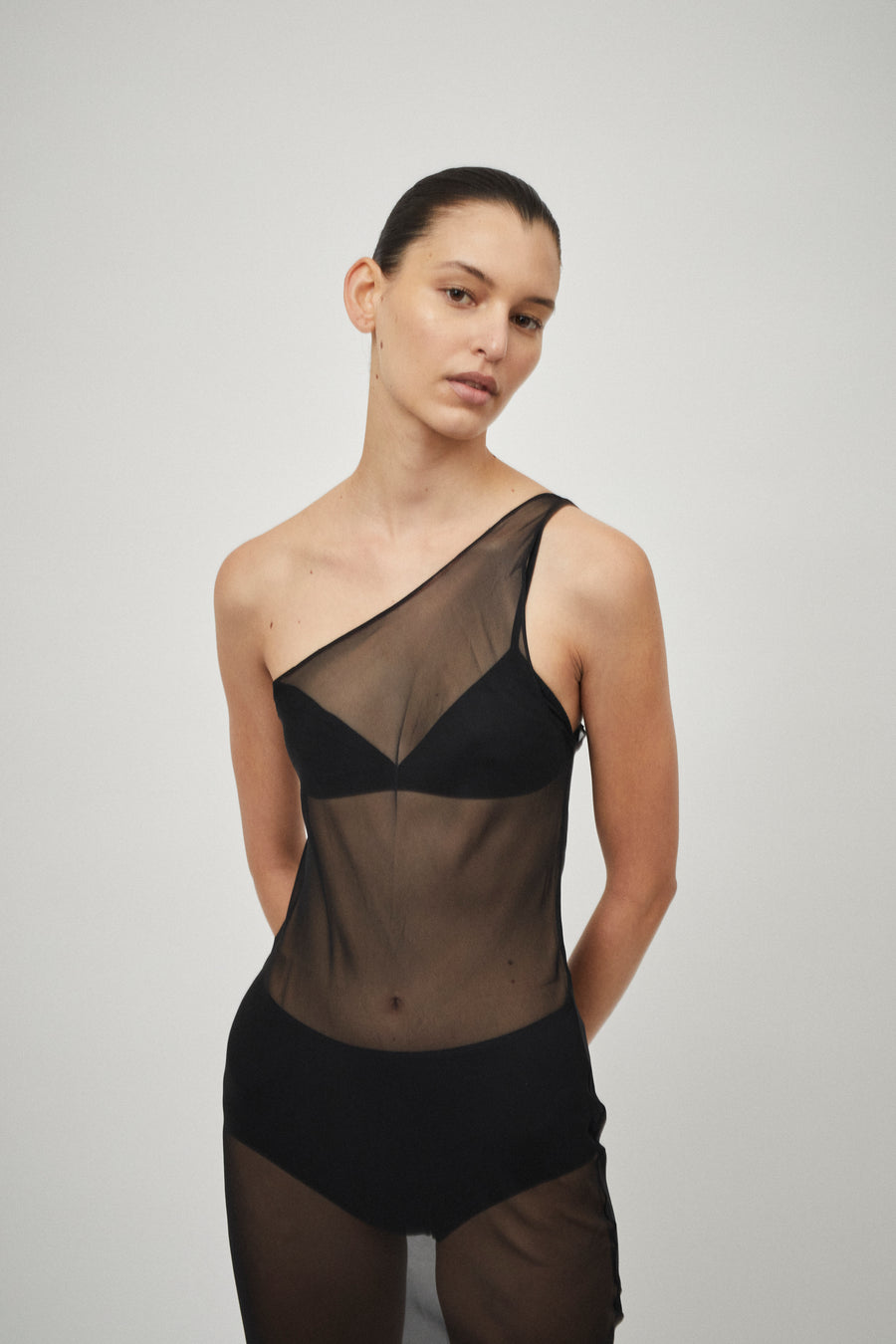Georgette One Shoulder Tank Dress