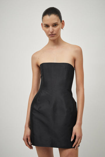 Mini Silk Strapless Dress