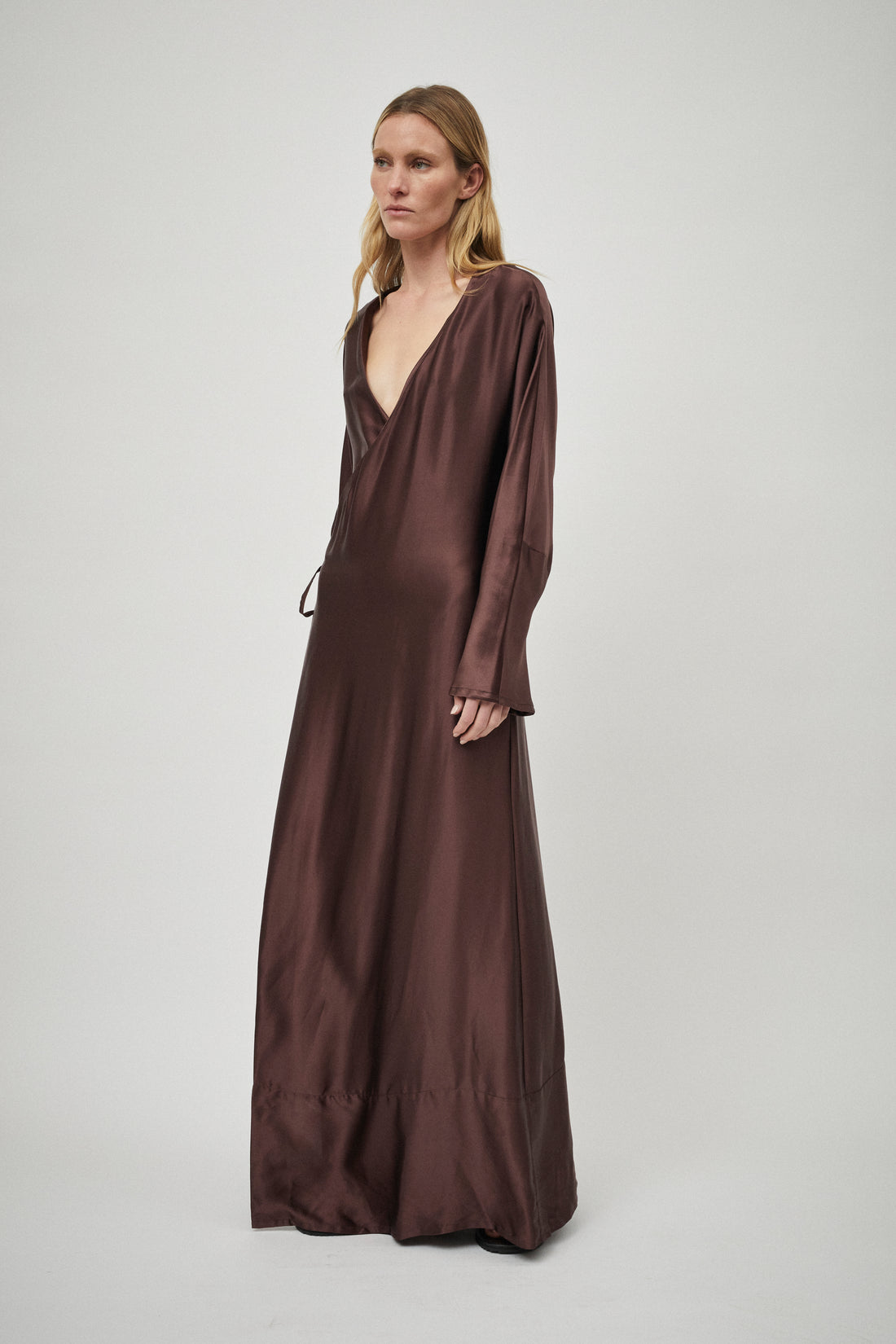 Silk Satin Wrap Dress