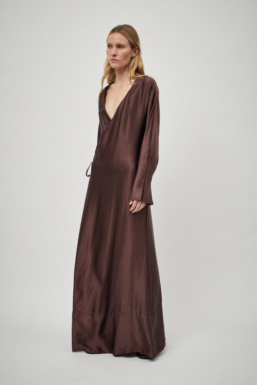Silk Satin Wrap Dress