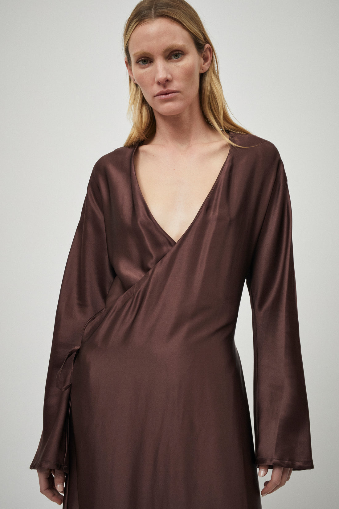 Silk Satin Wrap Dress