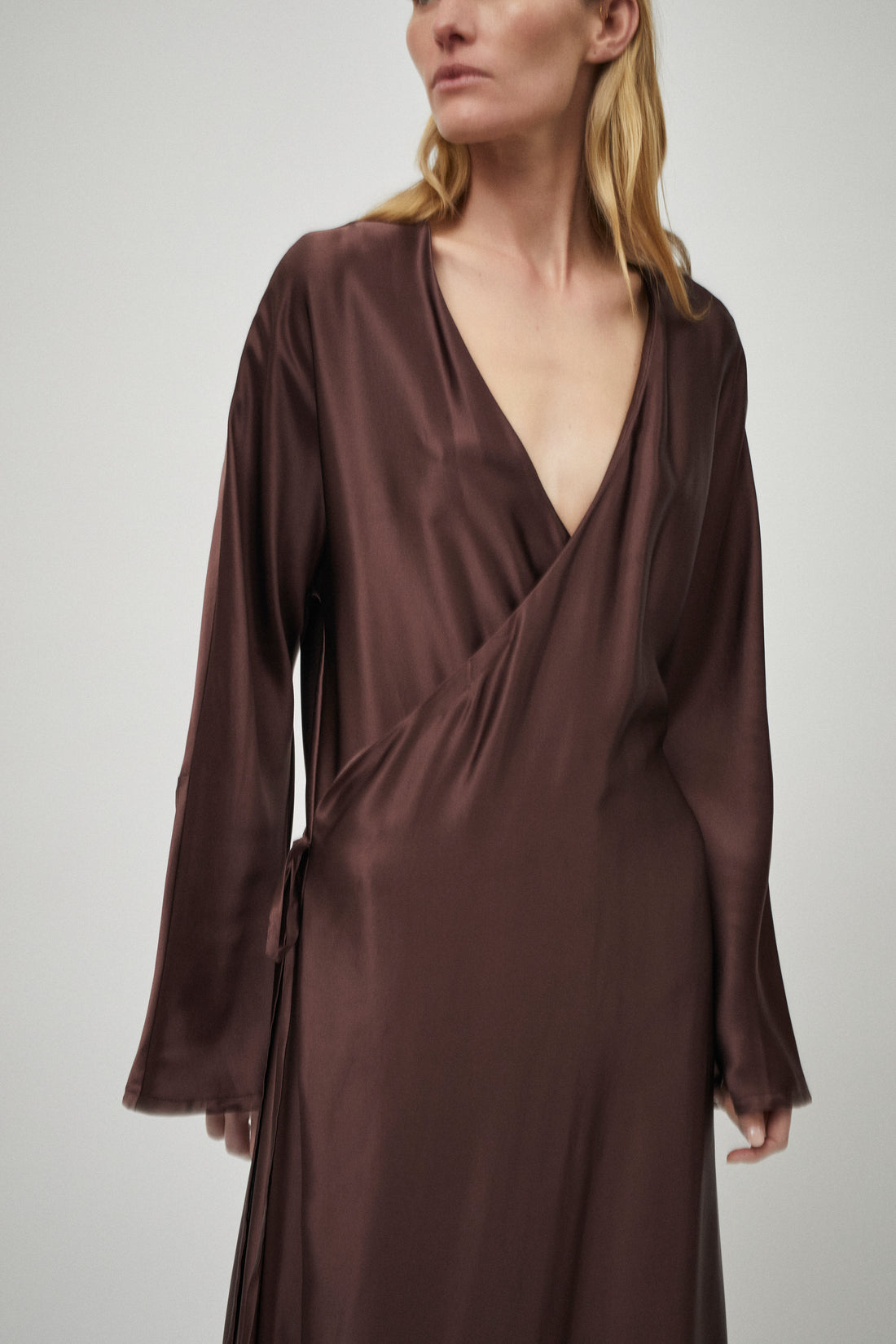 Silk Satin Wrap Dress