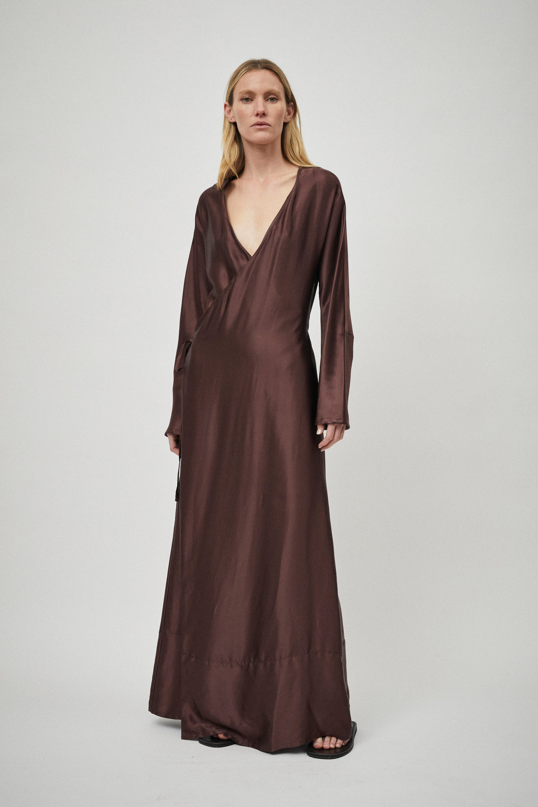 Silk Satin Wrap Dress
