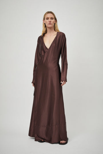 Silk Satin Wrap Dress