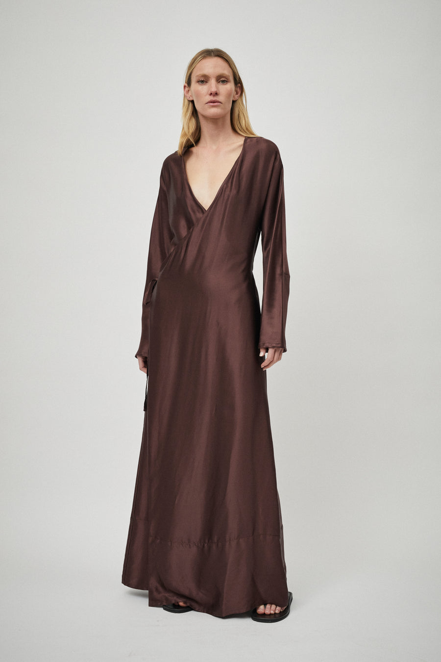 Silk Satin Wrap Dress
