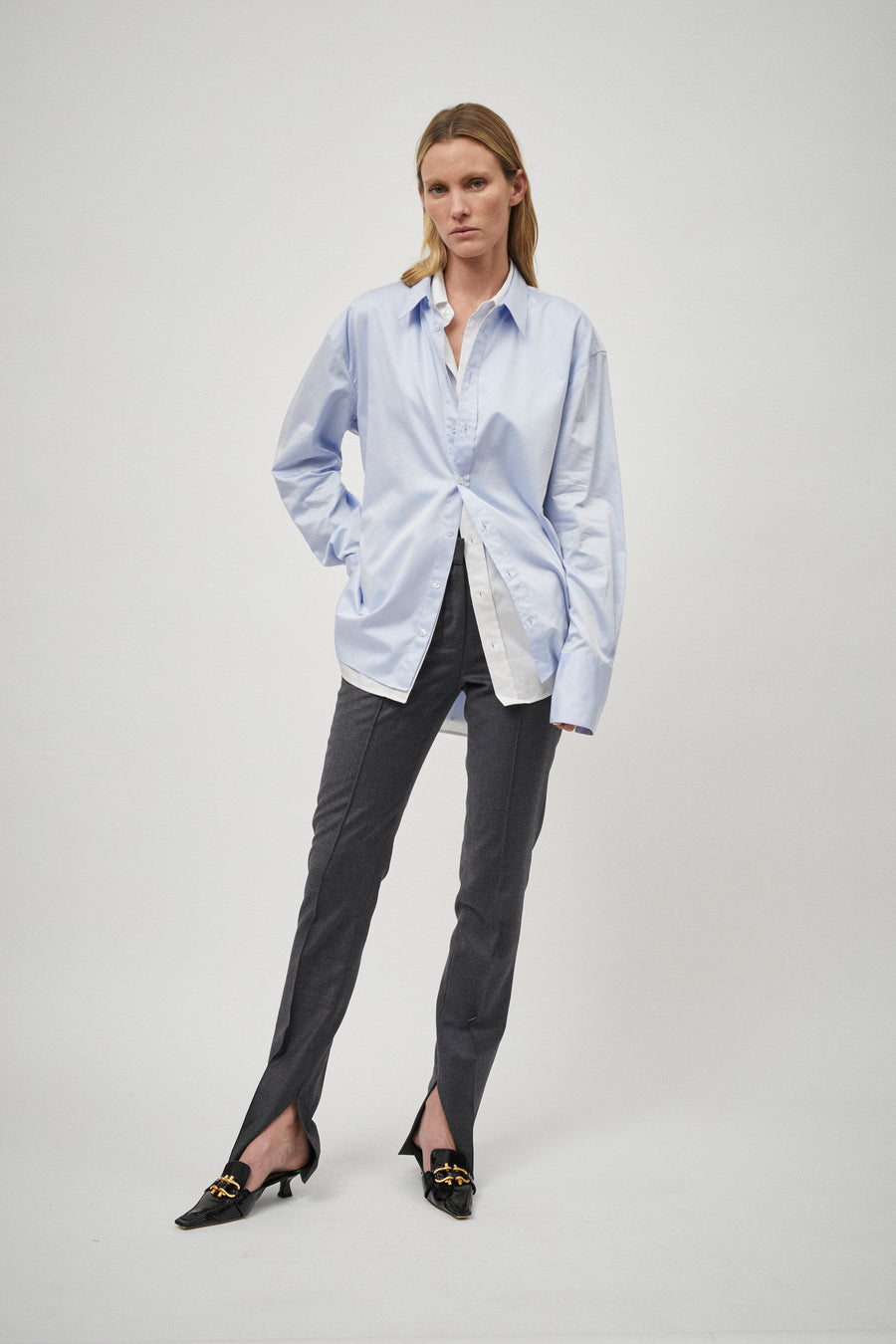 Wool Ankle Split Trouser