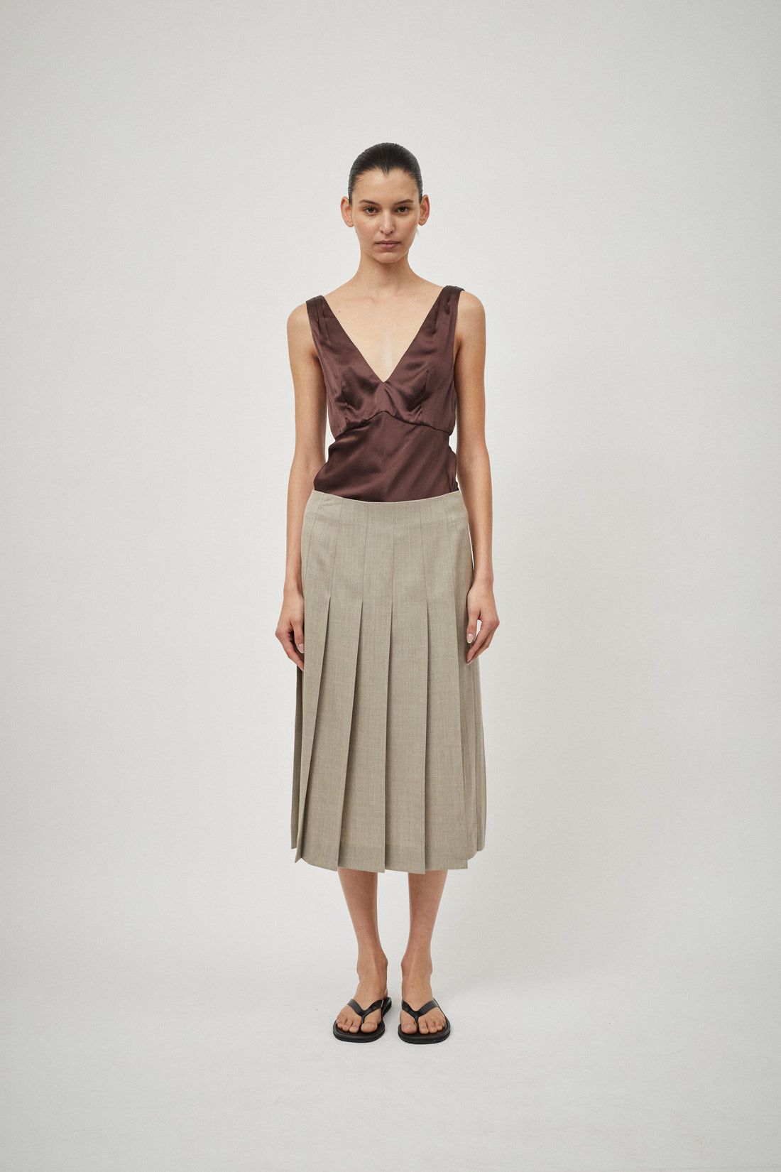 Wool Pleat Skirt