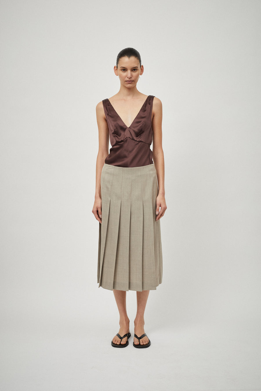 Wool Pleat Skirt