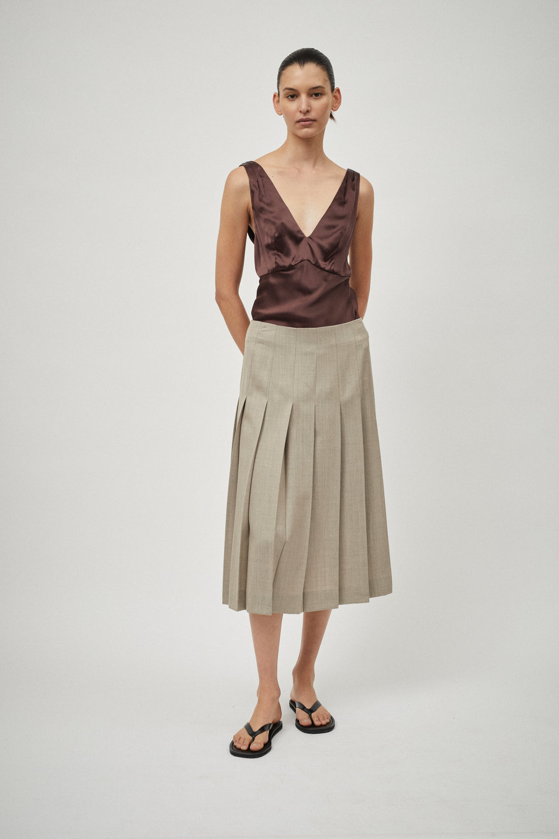 Wool Pleat Skirt