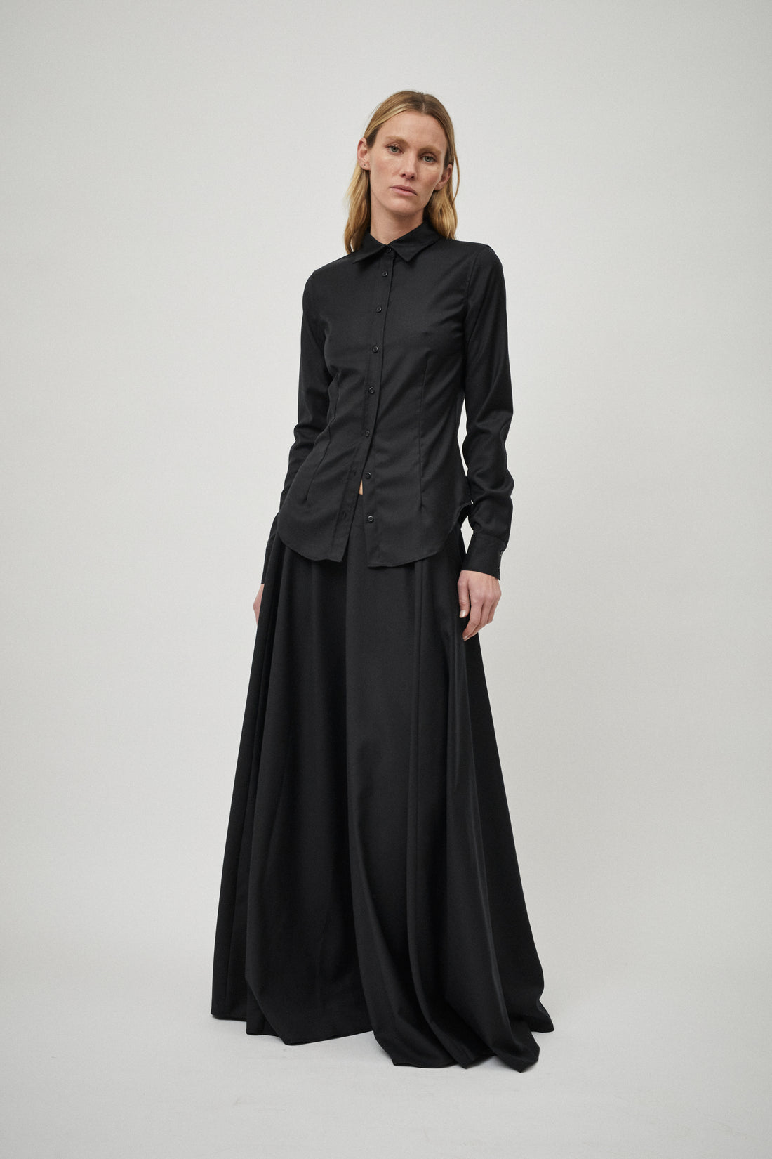 Wool Panelled Skirt
