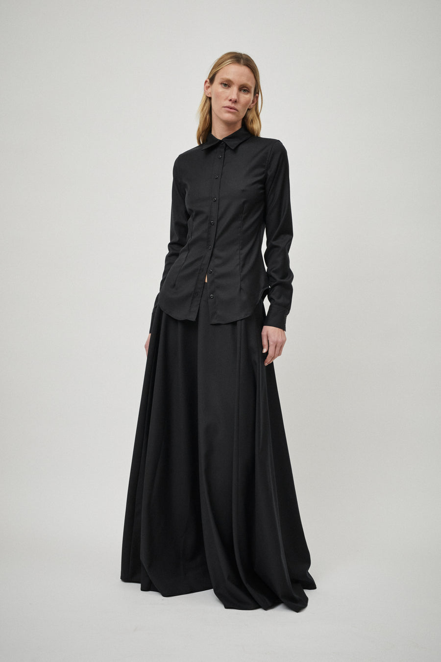 Wool Panelled Skirt