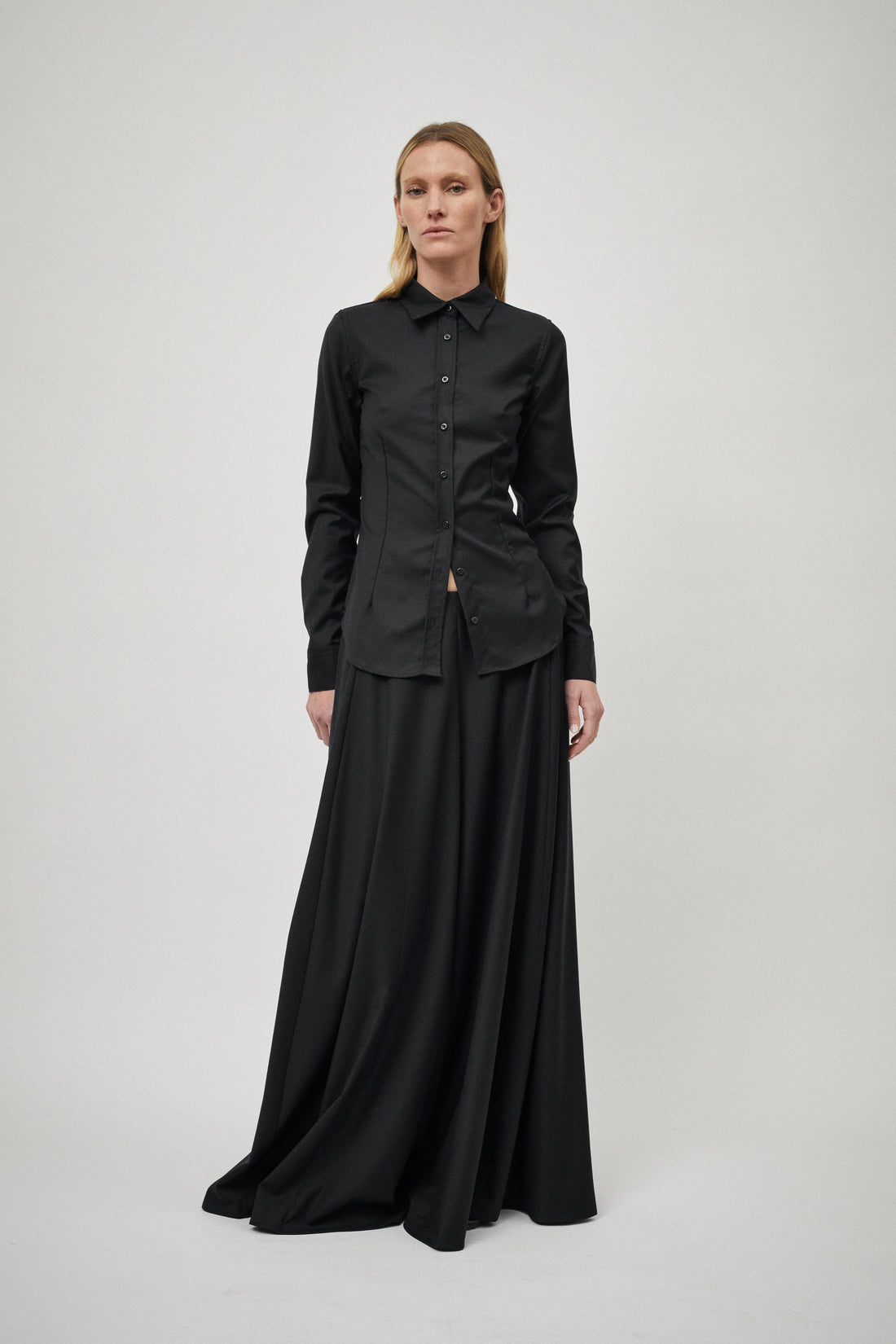 Wool Panelled Skirt