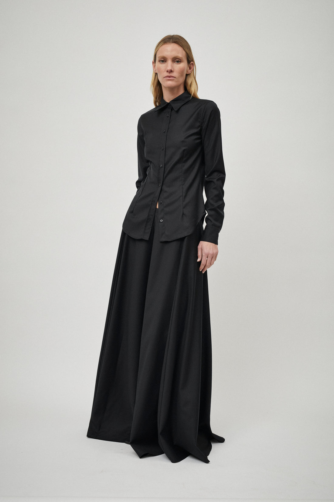 Wool Panelled Skirt