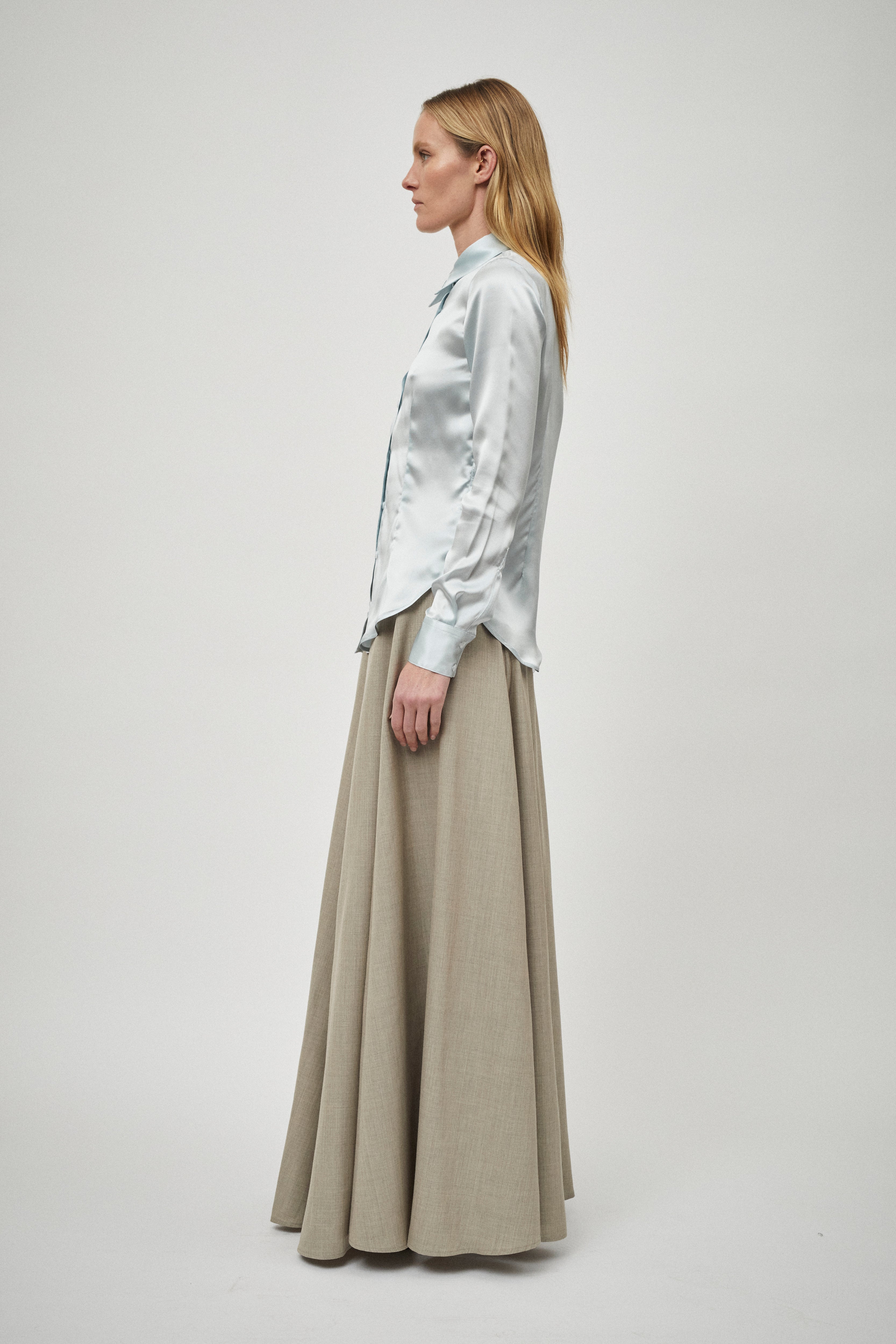Wool Panelled Skirt