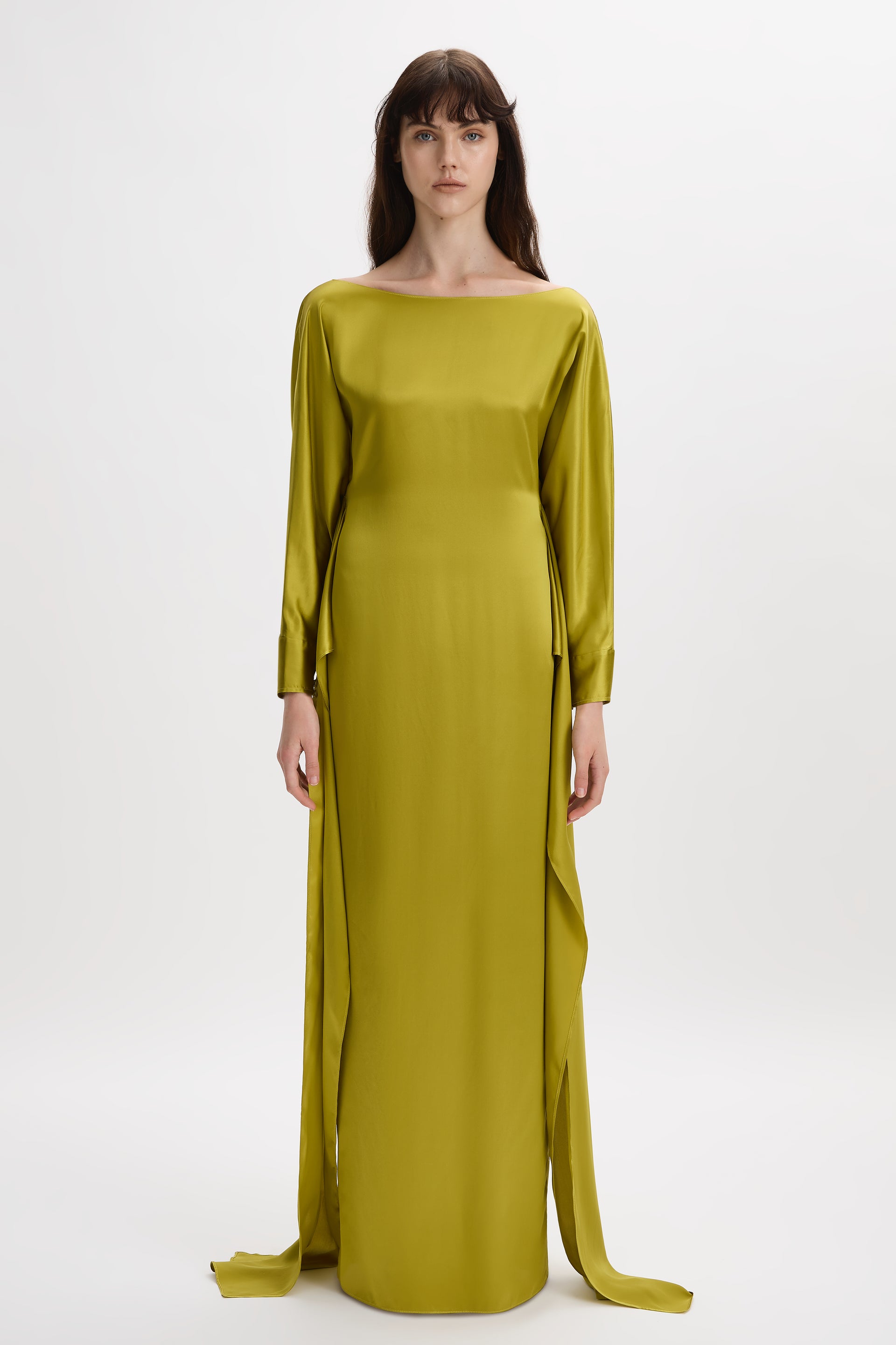 chartreuse colour dress Clarisse 810493 PROM shoulder neckline with a single wide strap Solid & Striped Soglio Halter