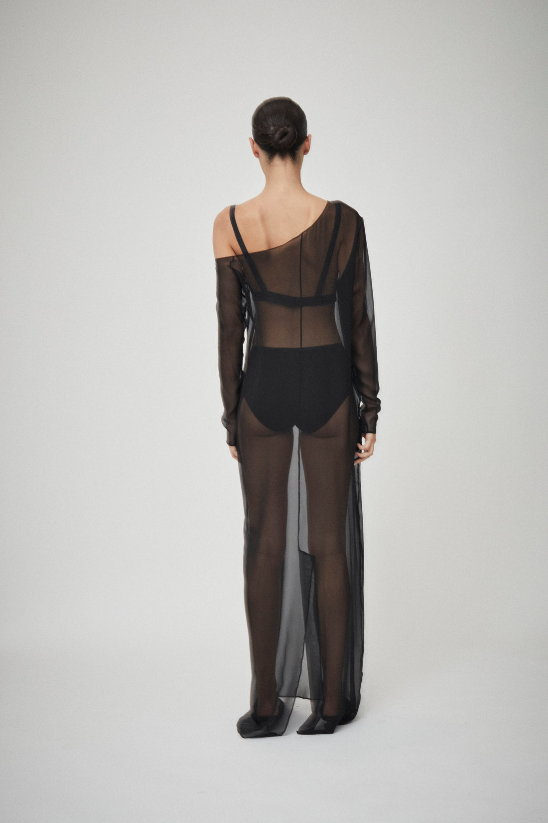 Asymmetric Silk Georgette Dress