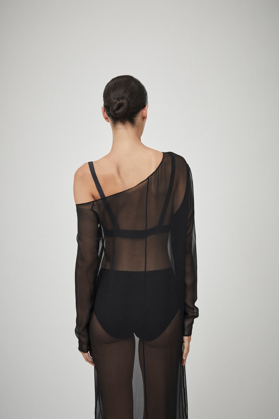 Asymmetric Silk Georgette Dress