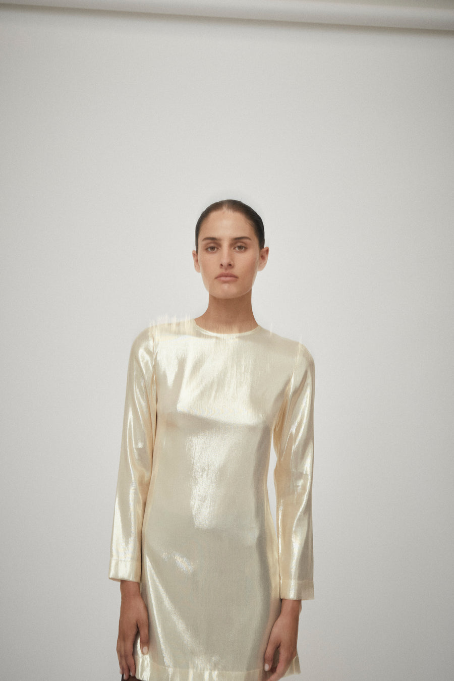 Silk Blend Lurex Mini Dress