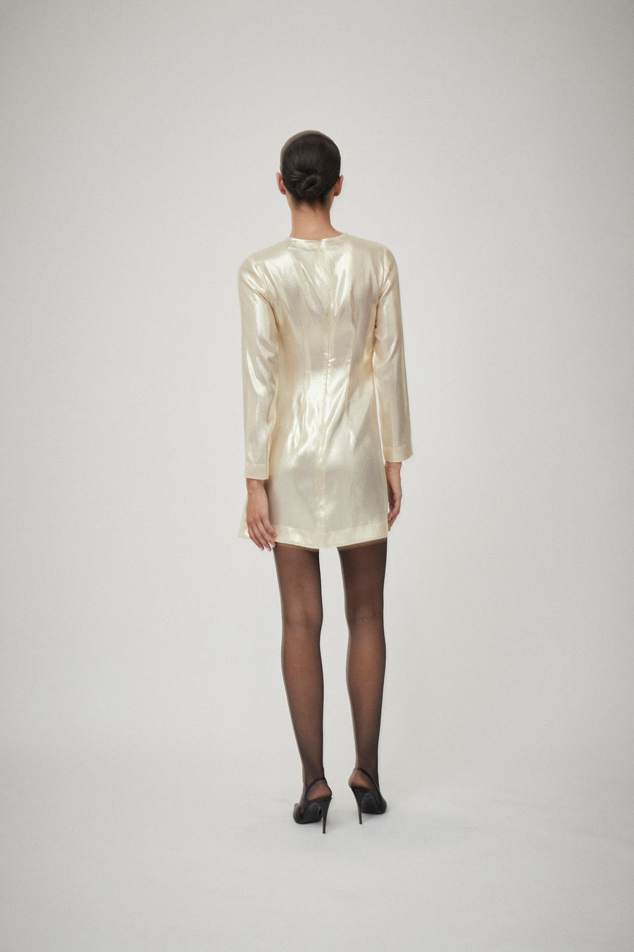 Silk Blend Lurex Mini Dress