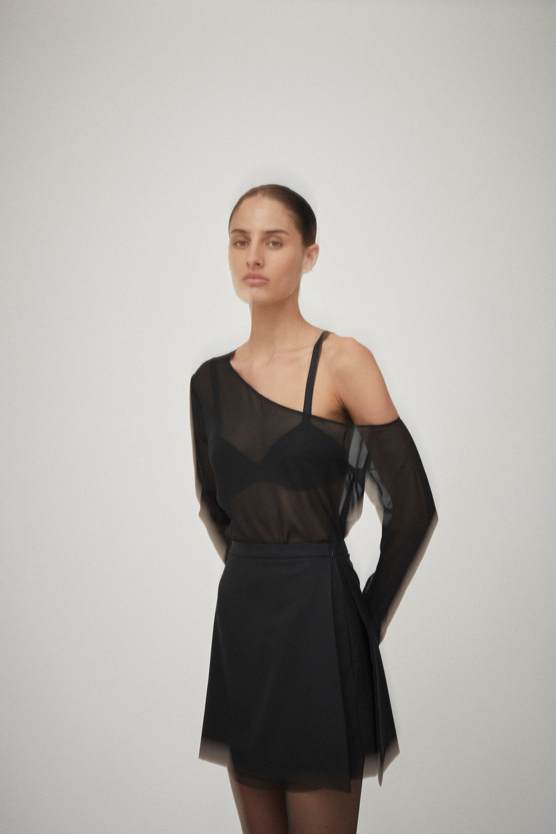 Asymmetric Silk Georgette Top