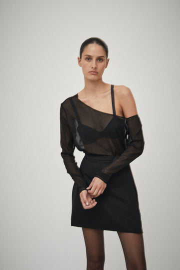 Asymmetric Silk Georgette Top