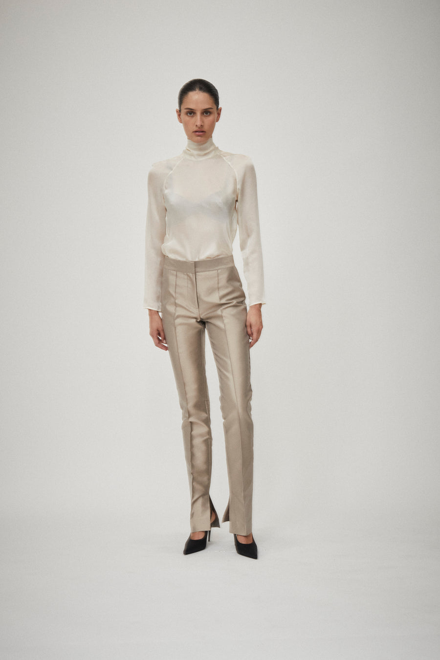 Silk Ankle Split Trouser