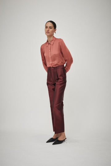 Silk Relaxed Pleat Trouser
