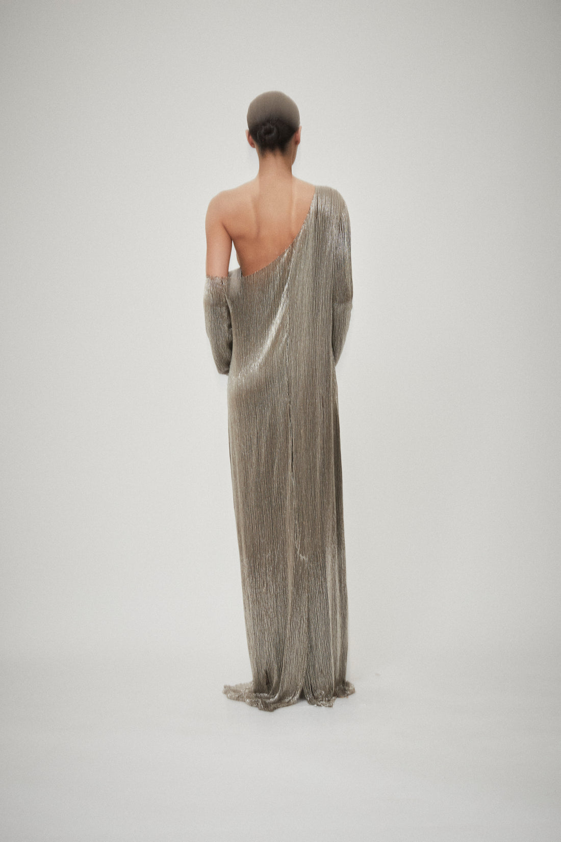 Beaded Asymmetric Gown