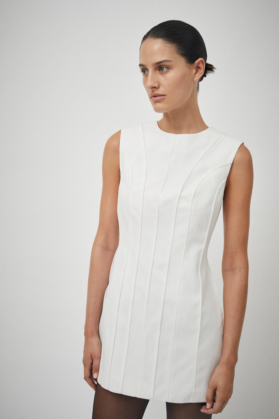 Drill Panelled Mini Dress